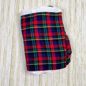 Vintage Dakotah Polar Fleece Red Tartan Plaid Cotton Twin Bed Skirt